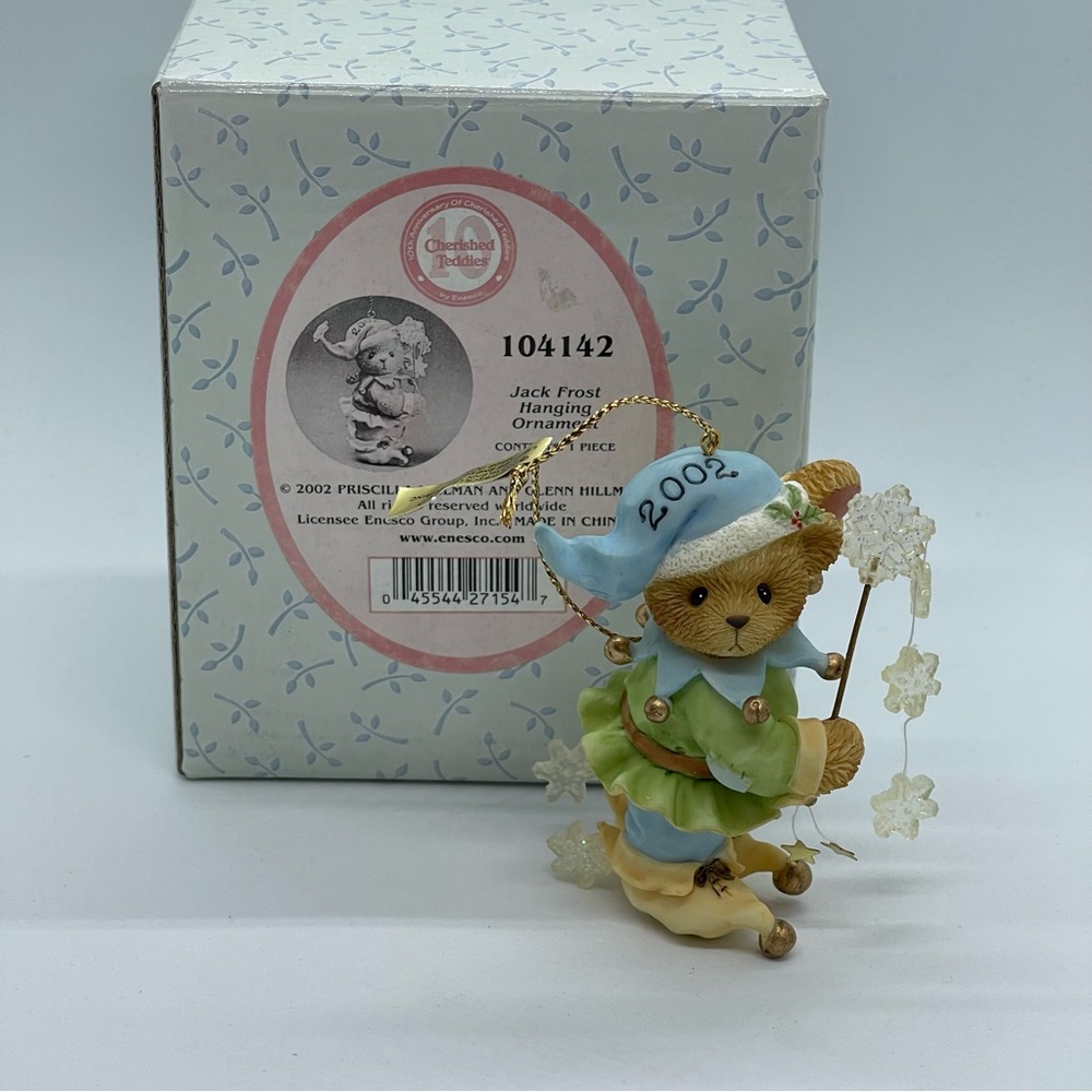 RARE Vtg 2002 Cherished Teddies Jack Frost Hanging Ornament 104142
